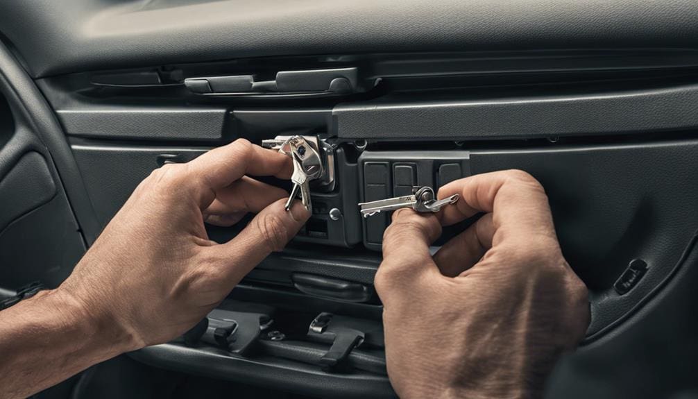 examining car s trunk latch