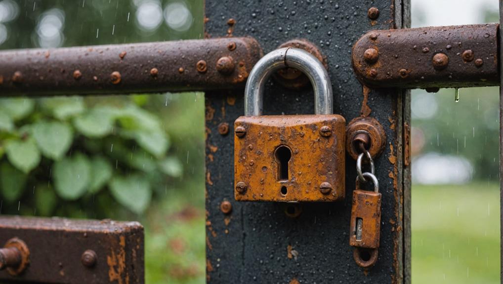 rusty lock warning signs