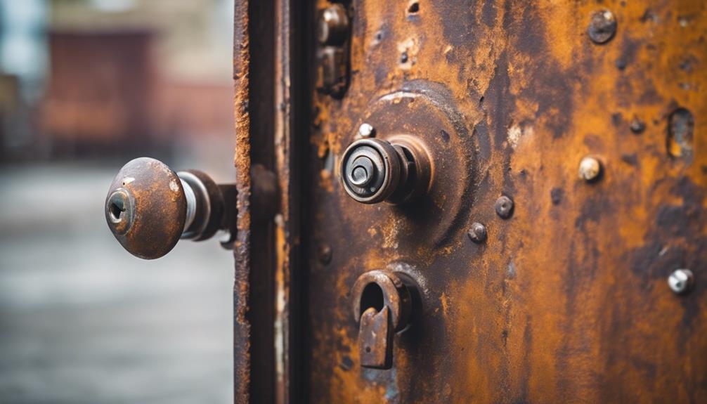 rusty lock mechanism parts