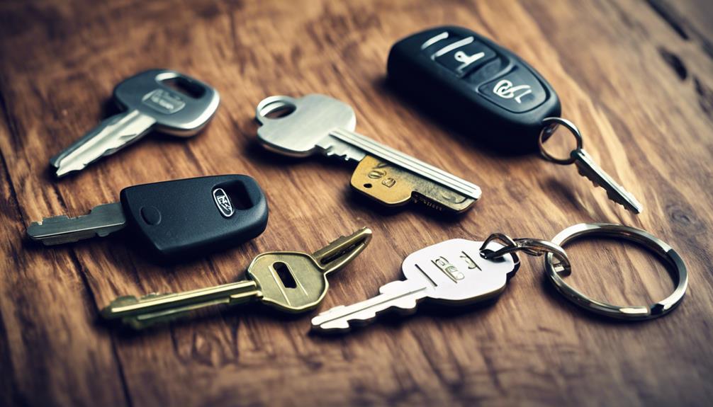 variety of car keys